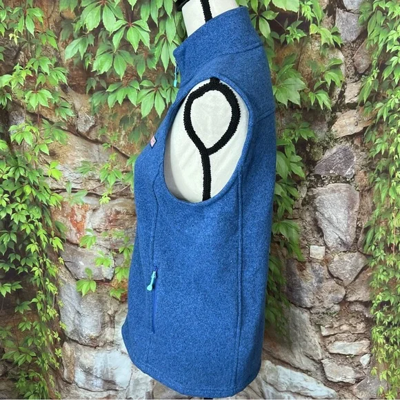 VINEYARD VINES Blue Sleeveless Zip Front Fleece Vest, S - Picture 8 of 12